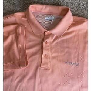 Columbia PFG Fishing Short Sleeve Shirt Pink Omni Shade Men XLT Performance Vent
